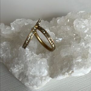 Elegant Gold Hoop Earrings with Crystals